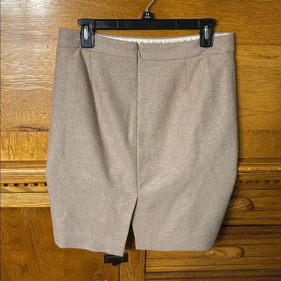 J. Crew The Pencil Skirt Tan Wool Blend Old Money Quiet Luxury Office Siren - Picture 2 of 9